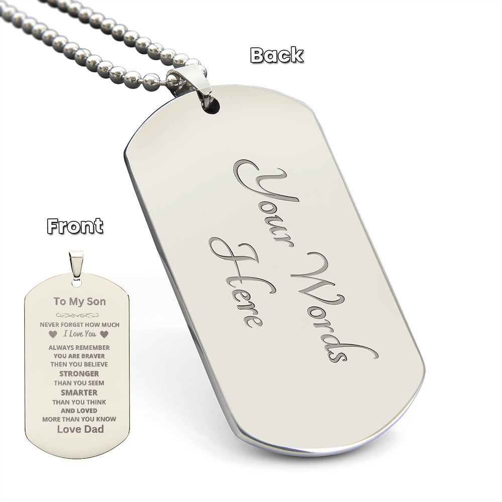 To Son From Dad Engraved Dog Tag