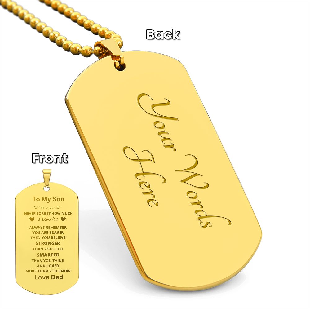 To Son From Dad Engraved Dog Tag