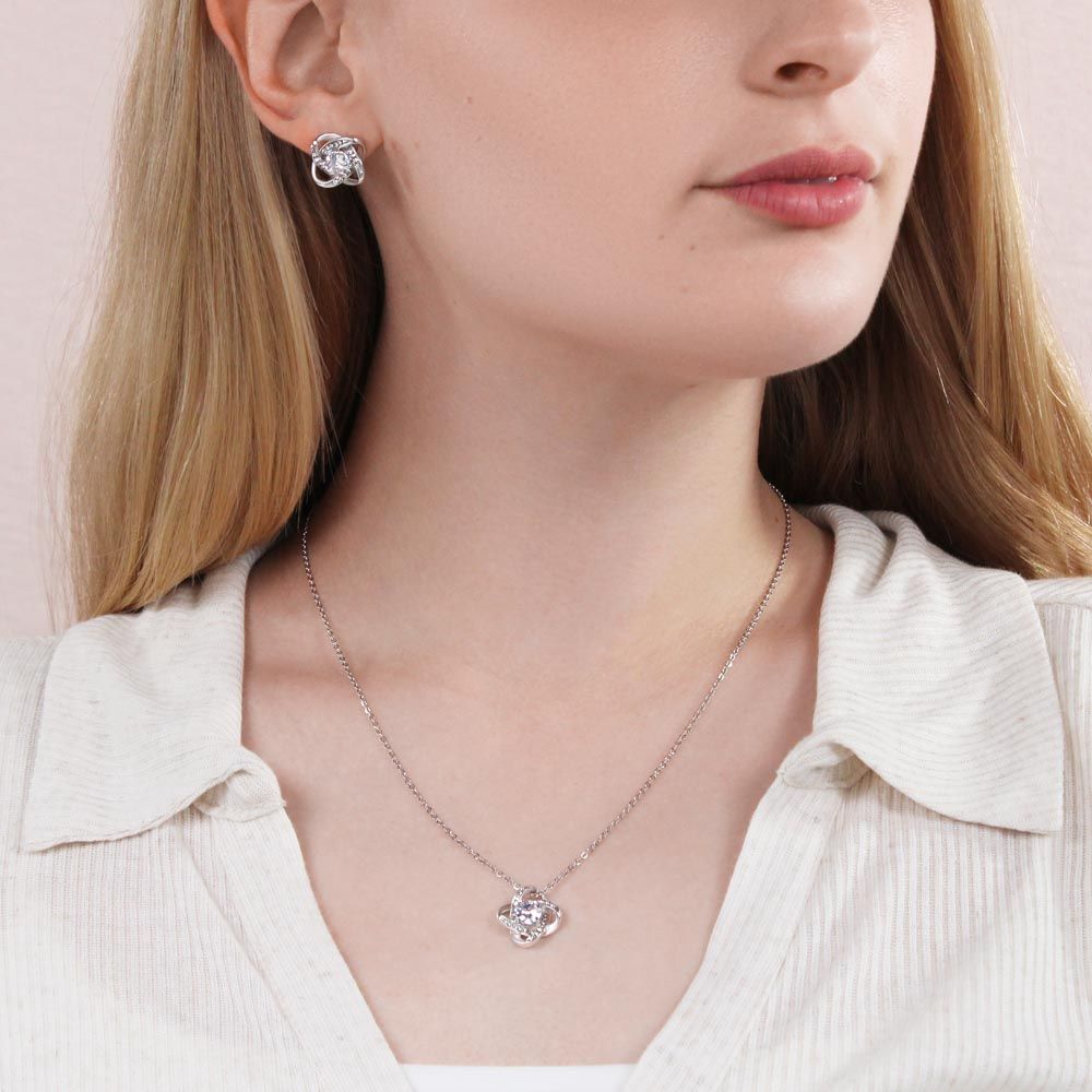To My Soulmate Love Knot Necklace & Earrings